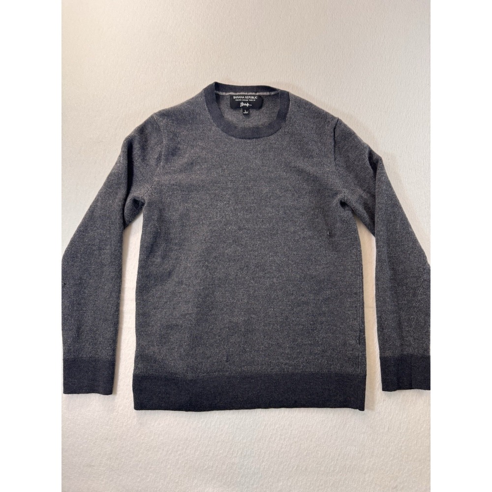 Banana Republic Baruffa Italian Wool Womens Sweater L Gray Crewneck Casual